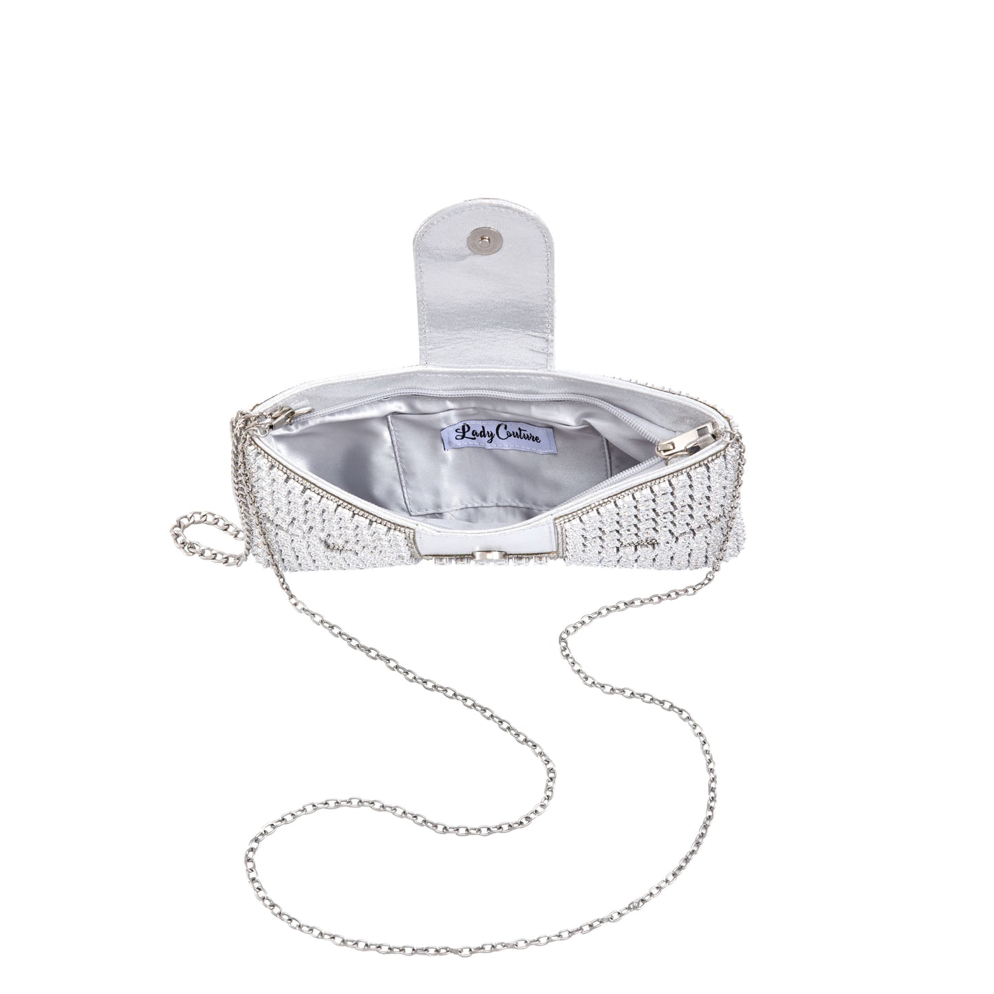 IVY SILVER CLUTCH HANDBAG