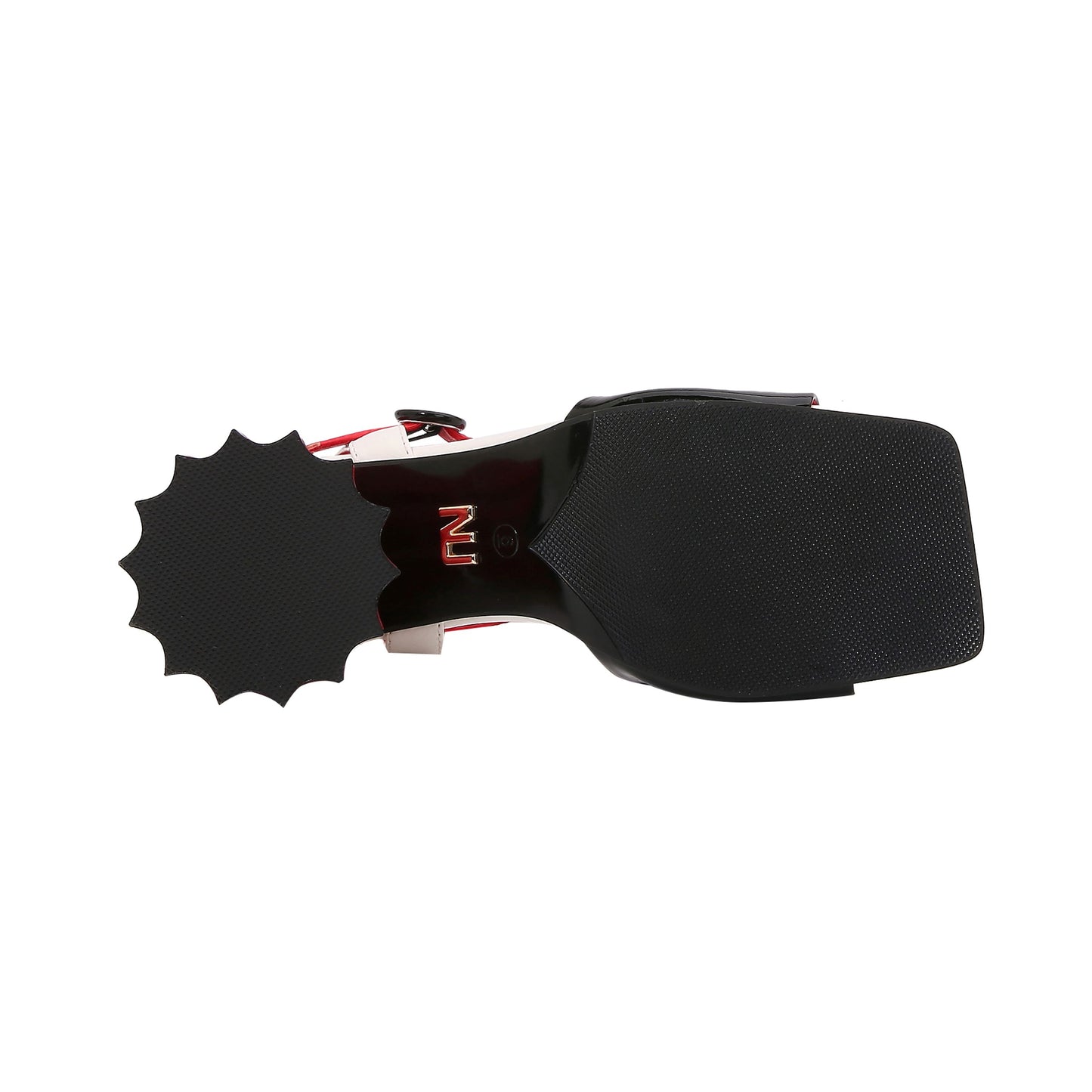 SEASHELL BLACK BLOCK HEEL