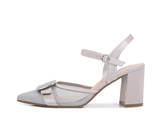 BIANCA SILVER SLING BACK PUMP