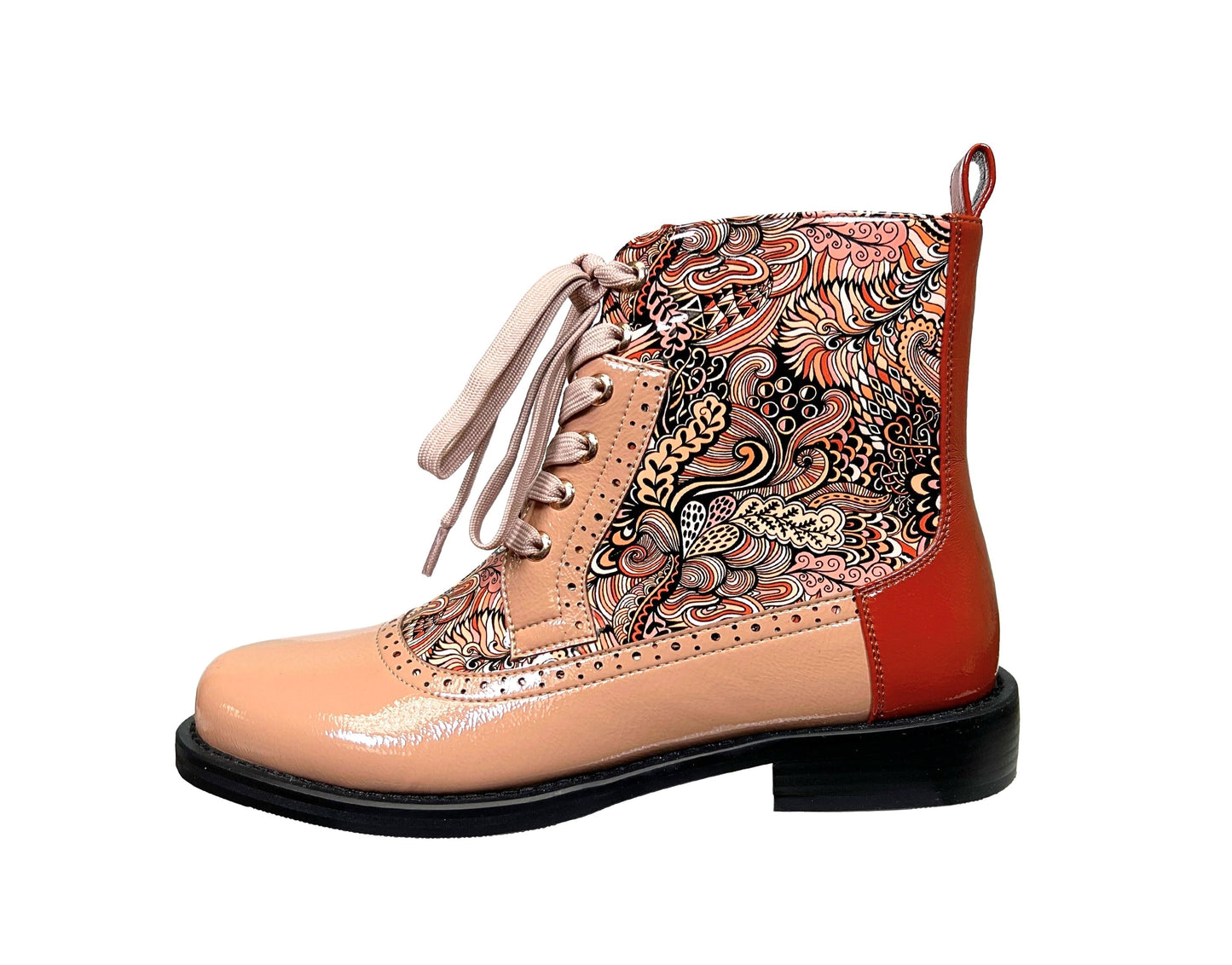 CHELSEA CAMEL LACE PAISLEY BOOTIE (NEW ARRIVAL)