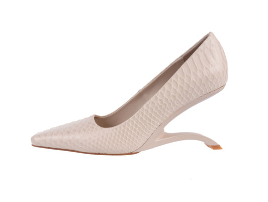 INTENSE IVORY SNK HEEL PUMP (NEW ARRIVAL)