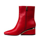 MONA RED WEDGE BOOTIE (NEW ARRIVAL)