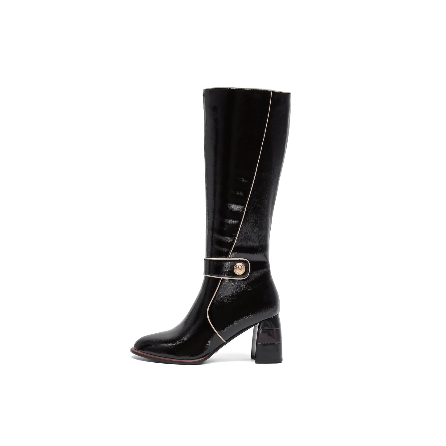 RANDI BLACK PATENT BOOT