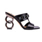 EMBLLISHED BLACK SLIDE HEEL (NEW ARRIVAL)