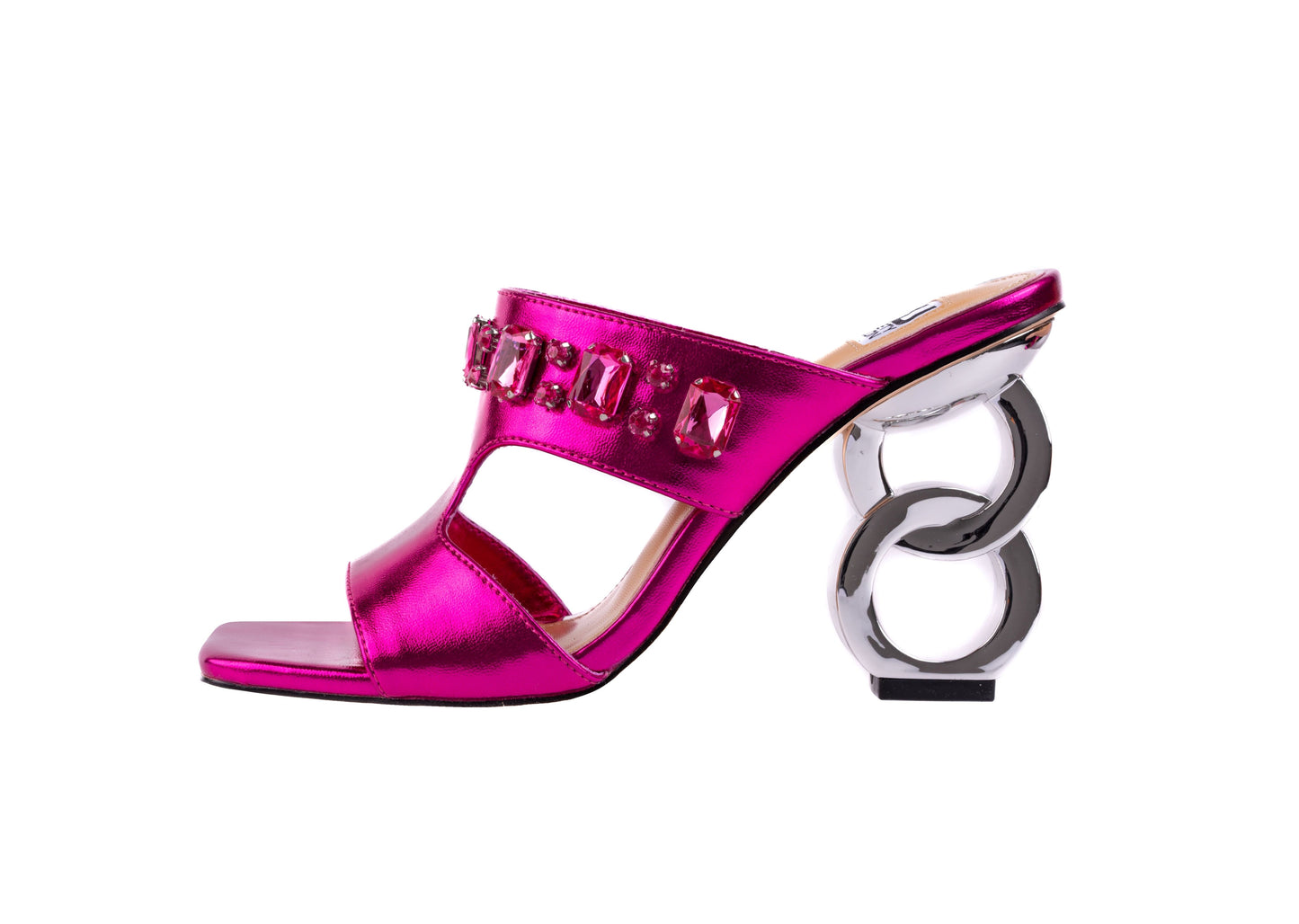 EMBELLISHED FUSCHIA SLIDE HEEL (NEW ARRIVAL)