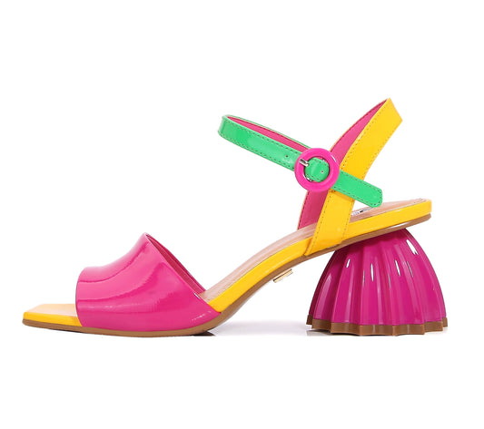 SEASHELL FUCHSIA BLOCK HEEL