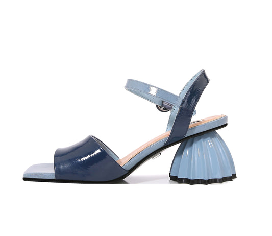 SEASHELL BLUE BLOCK HEEL
