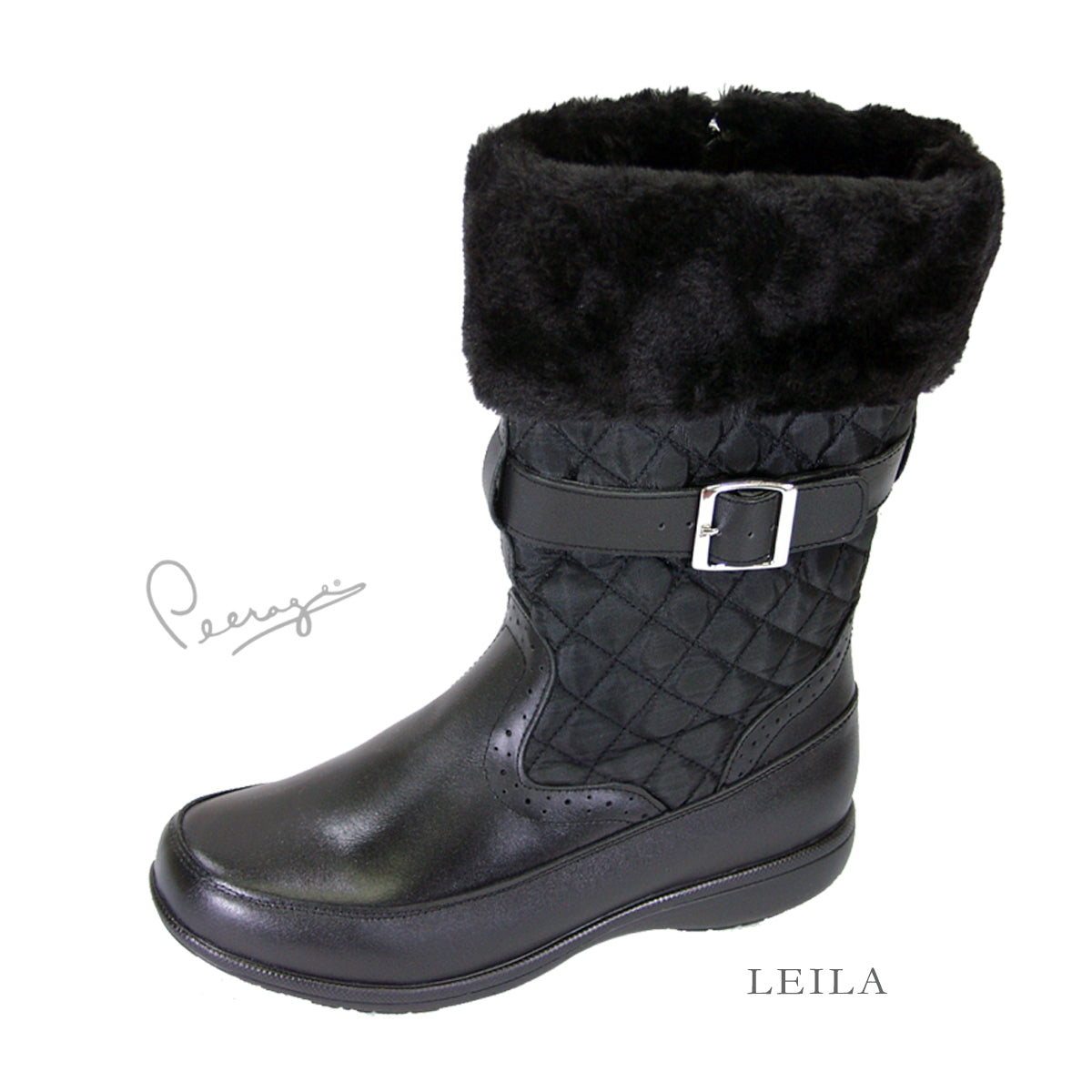 Leila (Black Leather Boot)